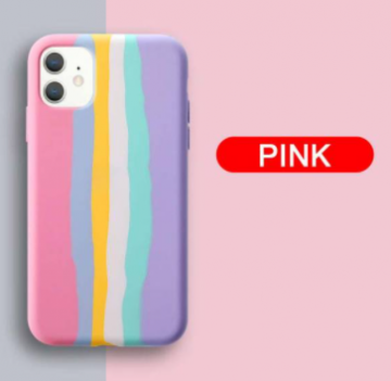 Coque Silicone avec Motif de Arc-en-ciel pour iPhone 12 Pro Max 6.7"